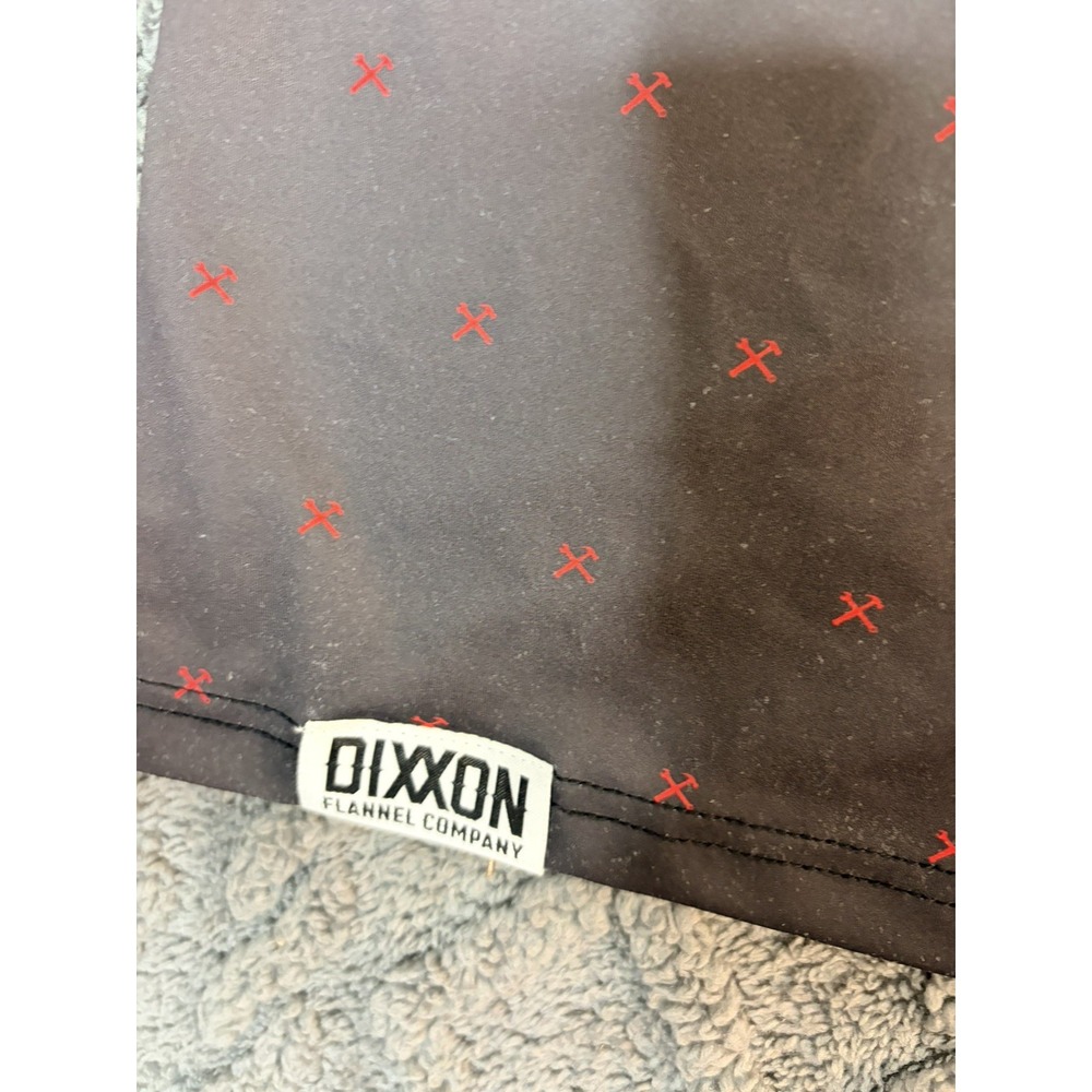 Dixxon Flannel Company Men's Short Sleeve Button-Up Black/Red Geometric XL - Picture 5 of 6